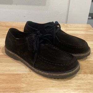 Birkenstock Women’s Pasadena Black Suede Leathef Lace Up Shoes Sz 10